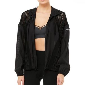 alo black feature jacket womens small